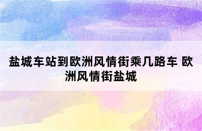 盐城车站到欧洲风情街乘几路车 欧洲风情街盐城